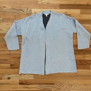 Eileen Fisher Silk and Cotton Black and White Cardigan, Size Small